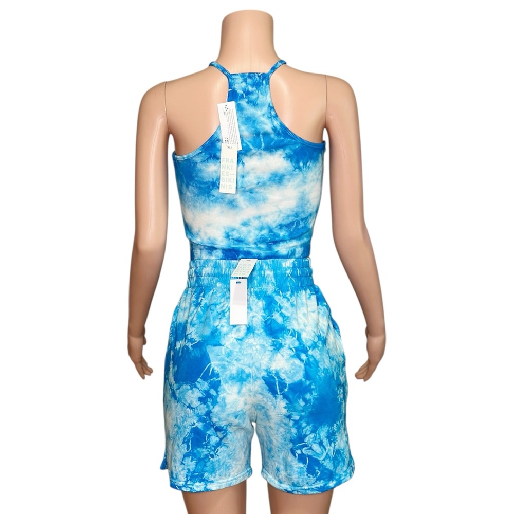 FRANKIES BIKINIS Set Sebastian Tank & Burl Sweatshorts, Ocean Tie Dye, Medium - Picture 7 of 12